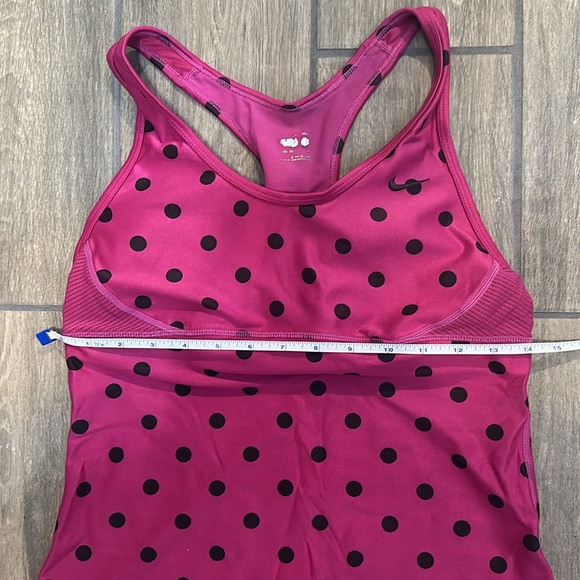 Nike pink polka dot top size M. Racerback. Armpit vents. - Picture 6 of 8